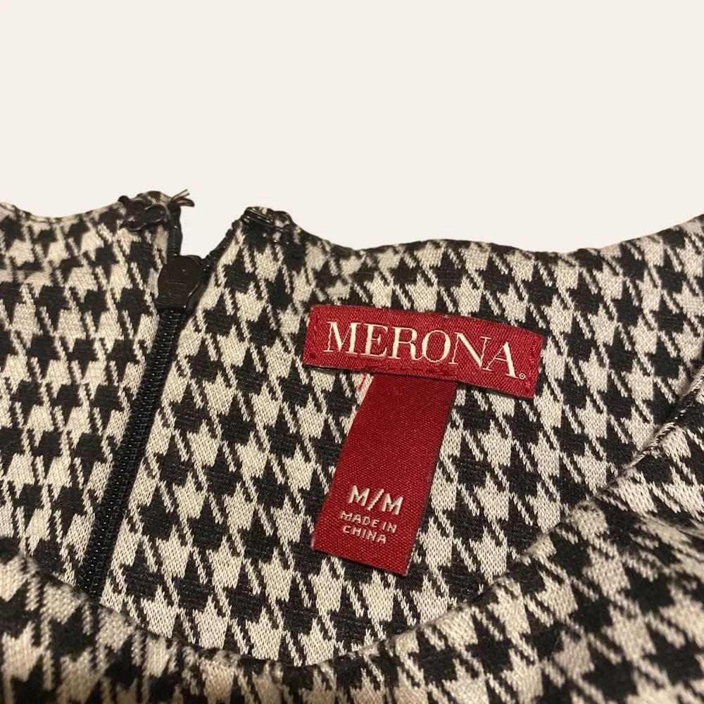 Merona Black and White Houndstooth Midi Dress - Picture 4 of 4